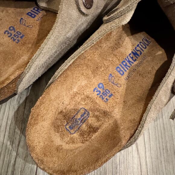 Birkenstock Boston Soft Footbed Clogs in Taupe Suede - Picture 6 of 6